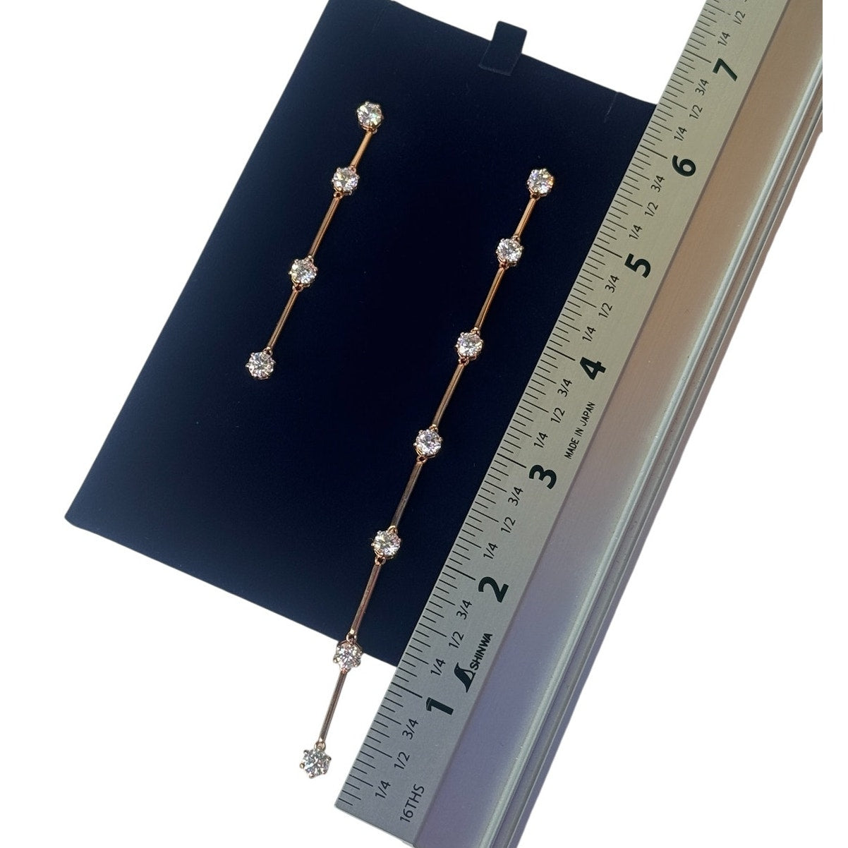 Swarovski Constella drop earrings Round cut, White, Rose gold-tone plated