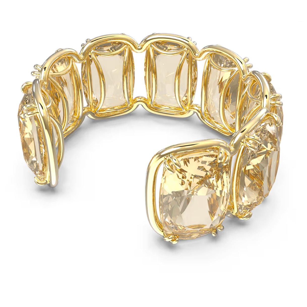 Swarovski Harmonia cuff Oversized floating crystals, Gold tone small
