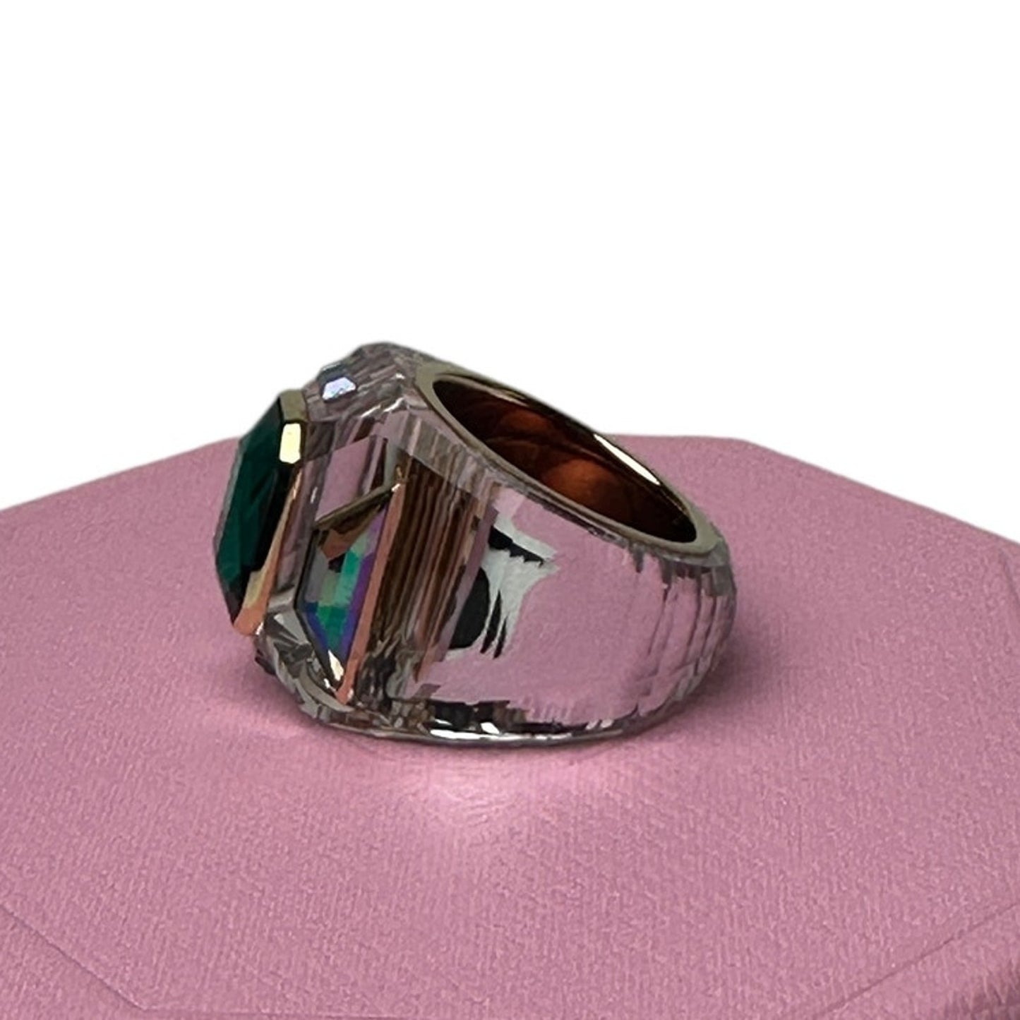 Swarovski Chroma cocktail ring Green, Gold-tone plated EUR 58 USA 8