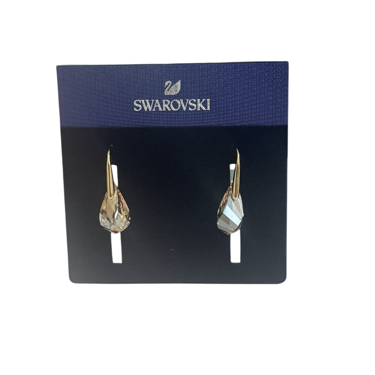 Swarovski Energic drop earrings Brown, Gold-tone plated