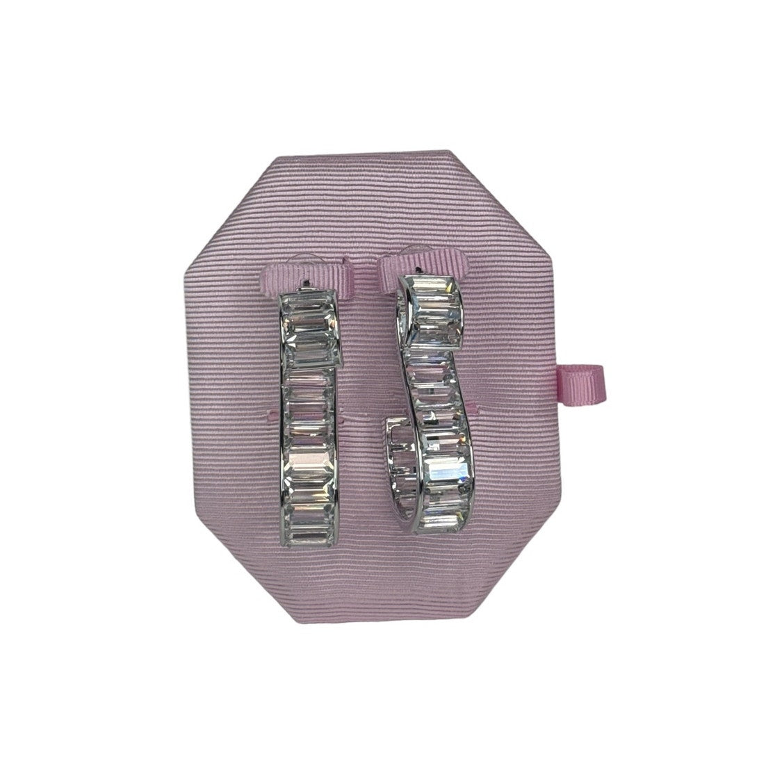 Swarovski Matrix S Drop Earrings, Baguette Cut, White, Rhodium Plated