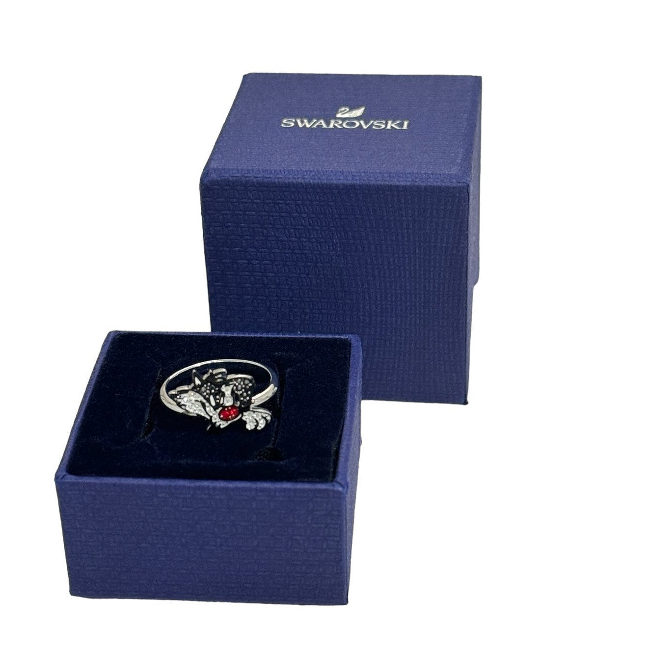 Swarovski Looney Tunes Sylvester Size 7 /55 Ring Multi-colored, Rhodium plated New