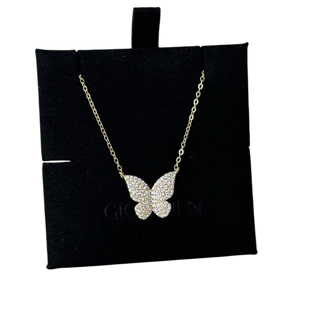 Butterfly Necklace 925 Sterling Silver Cubic Zirconia Simulated Diamonds Women's Jewelry