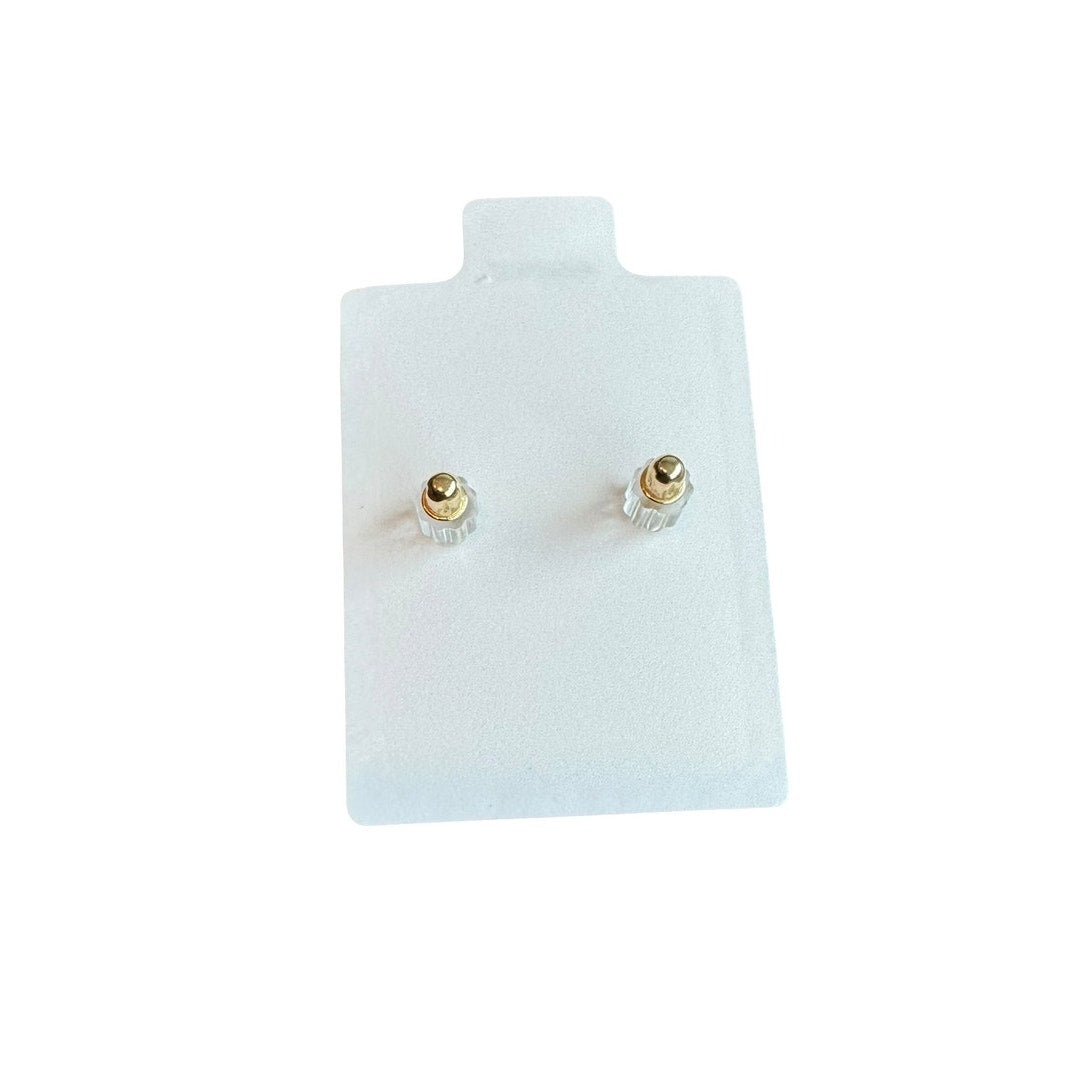 Horseshoe Screwback Earrings for Girls 14K Yellow Gold