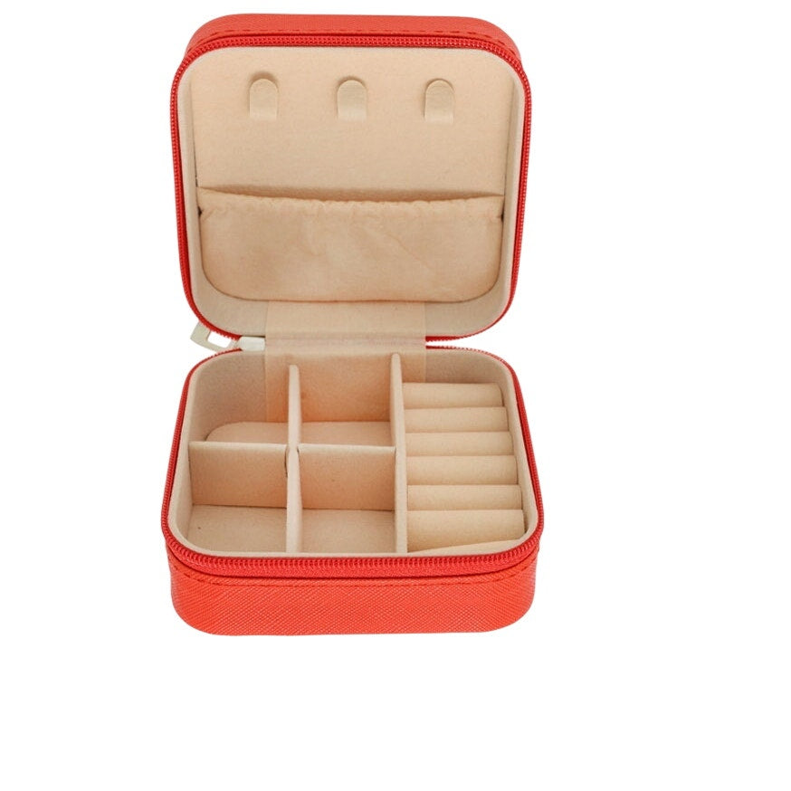 Red Heart Crystal Jewelry Box Elegant Gift Storage Case Travel box