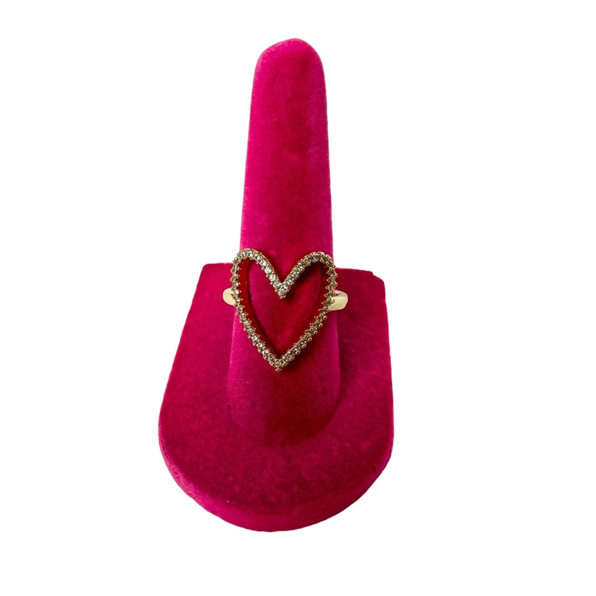 Open Heart Ring 18k Gold Plated Adjustable Ring for Women