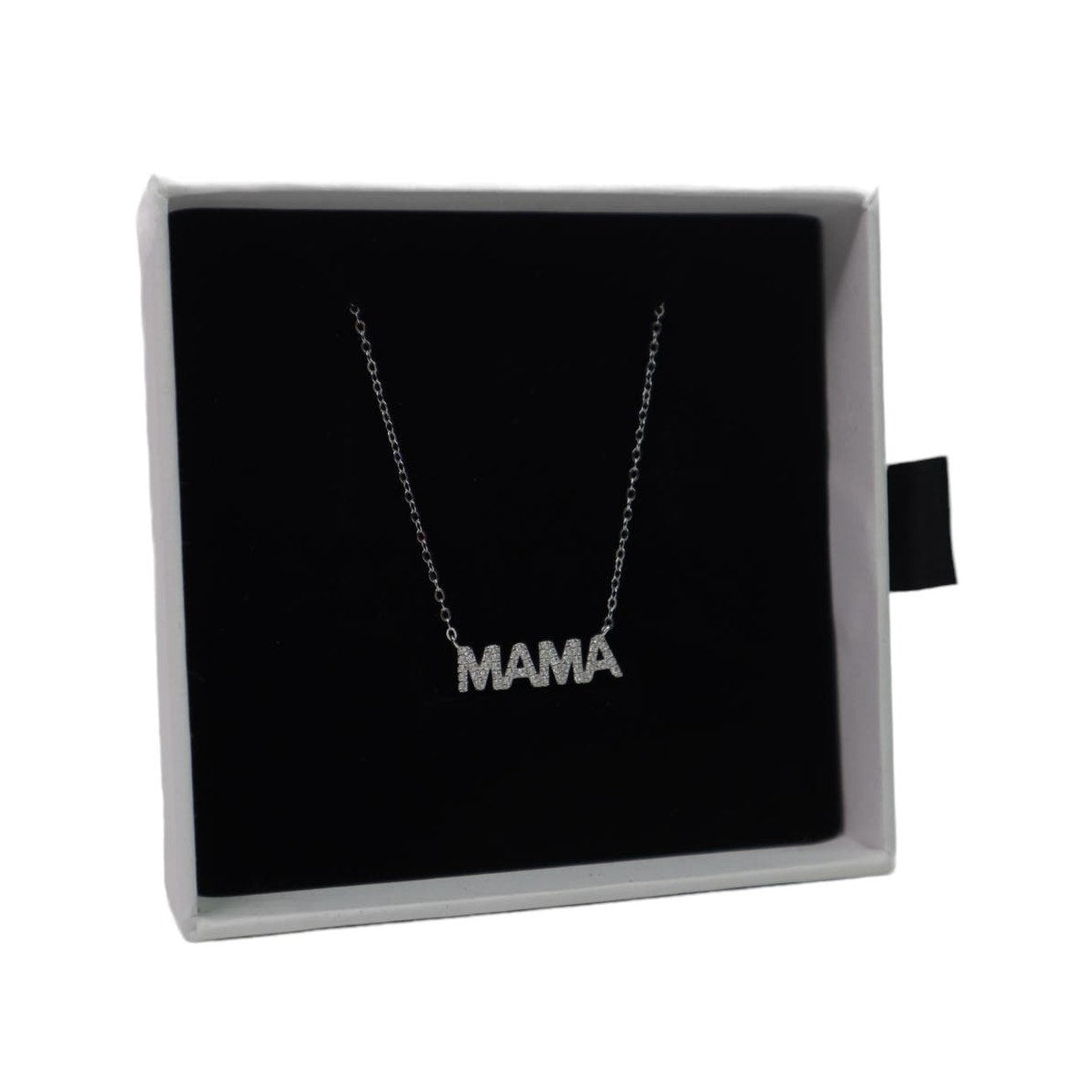 Mama Necklace Elegant Personalized Jewelry Gift for Moms Silver Tone