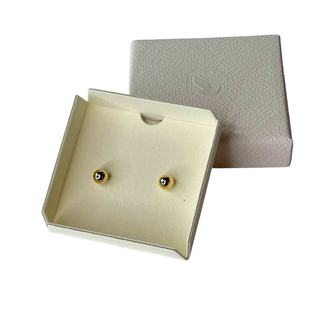 Swarovski Chroma Stud Earrings, Trilliant Cut Orange Gold tone small