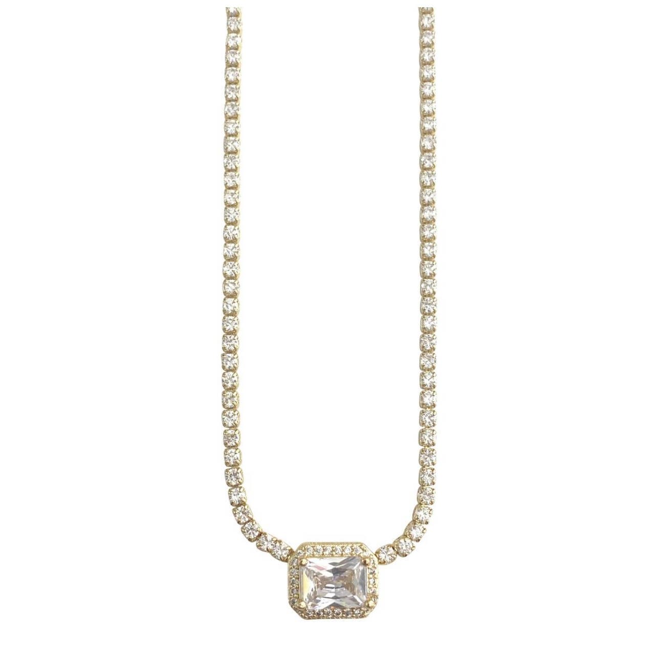 Luna Necklace 18k Gold Plated with Cubic Zirconia Detail