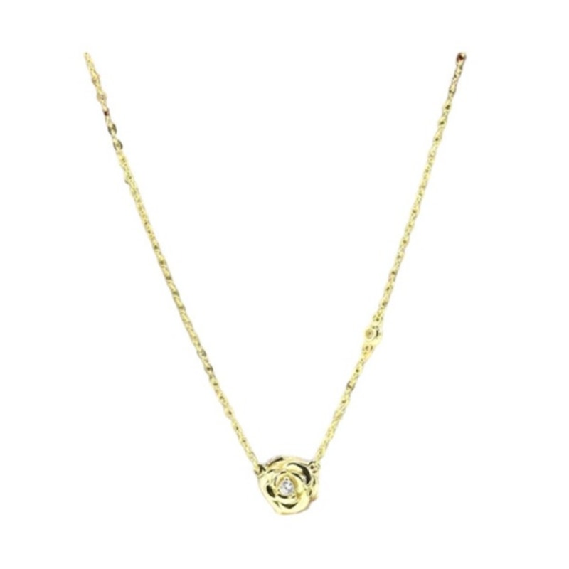 Rose Necklace Gold Tone