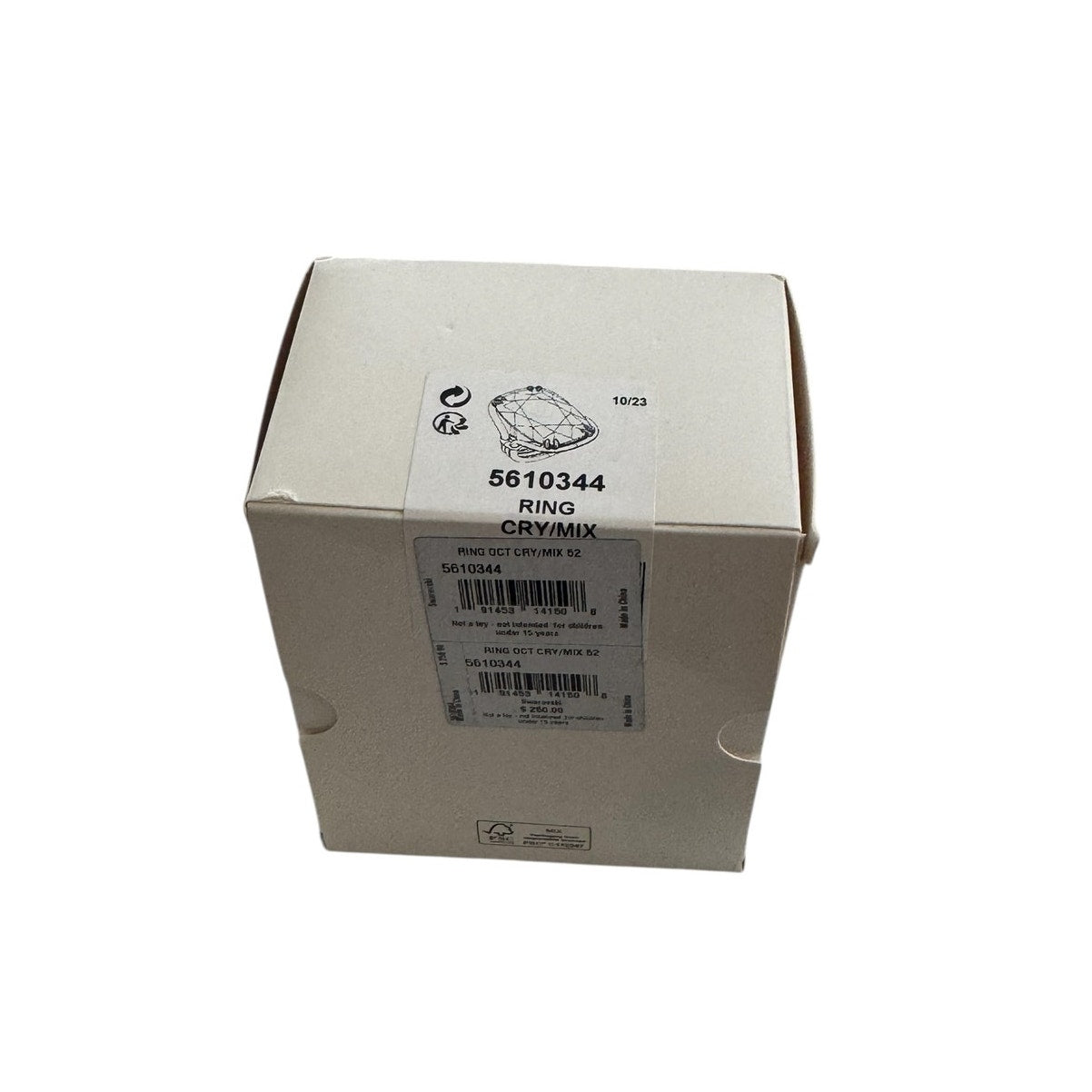 Swarovski Harmonia cocktail ring Oversized crystal, White, Mixed metal finish 52 / 6