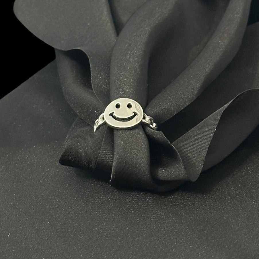 Happy face Emoji Ring Positive Minimalist Jewelry Smile Ring for Women 8