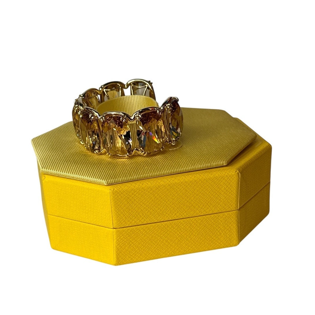 Swarovski Harmonia cuff Oversized floating crystals, Gold tone small