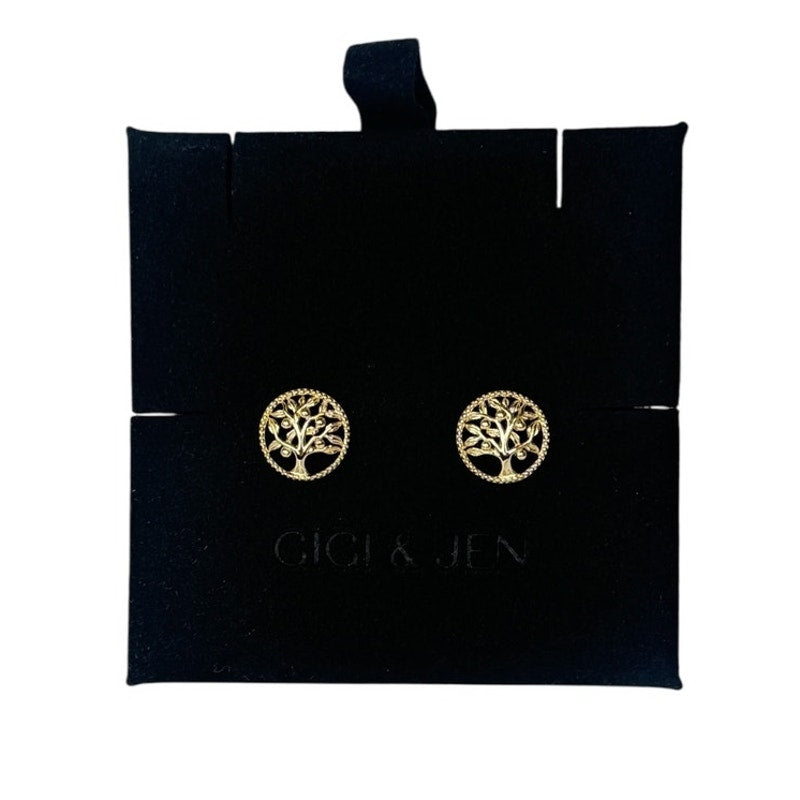 Tree of Life Stud Earrings for Women Elegant, Minimalist Nature Jewelry