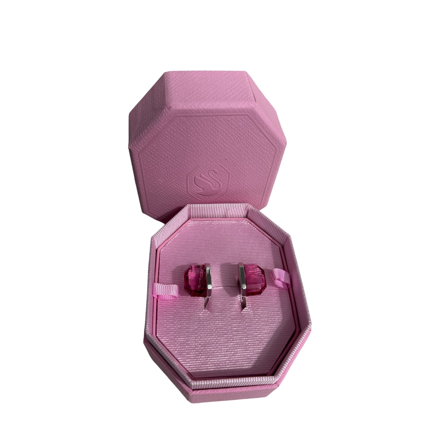 Swarovski Lucent ring Magnetic closure, Pink, Rhodium plated Size 60/9