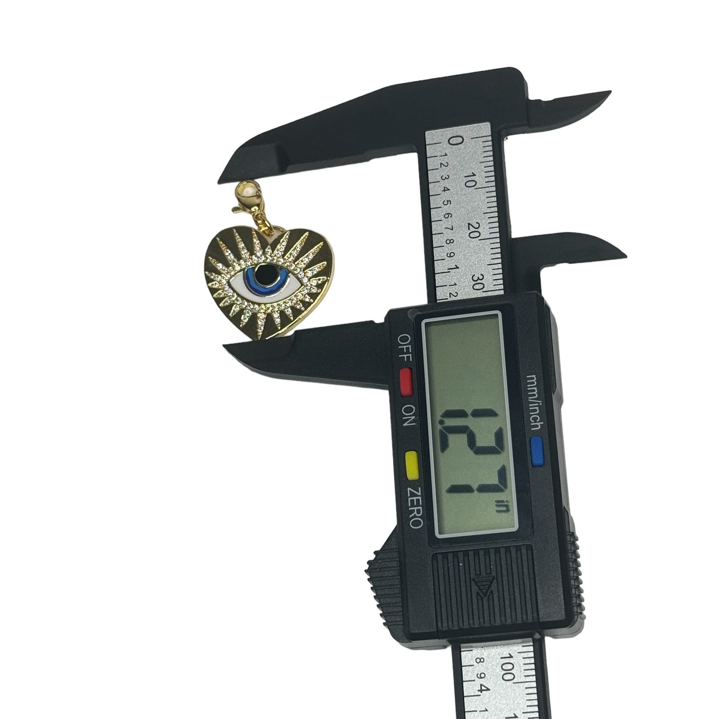 9 Heart & Eye Charms on Paperclip Chain Necklace