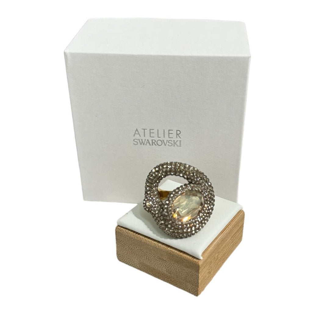 Swarovski Atelier Tigris ring white gold plated 52 /6 GRAY/CRY/GOS