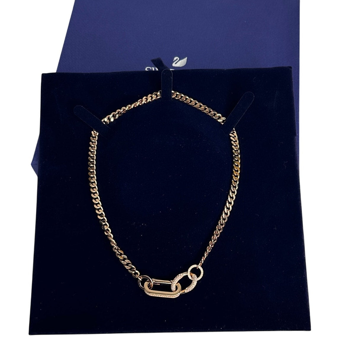 Swarovski Dextera necklace Pavé, Mixed links, White, Rose gold-tone plated Small