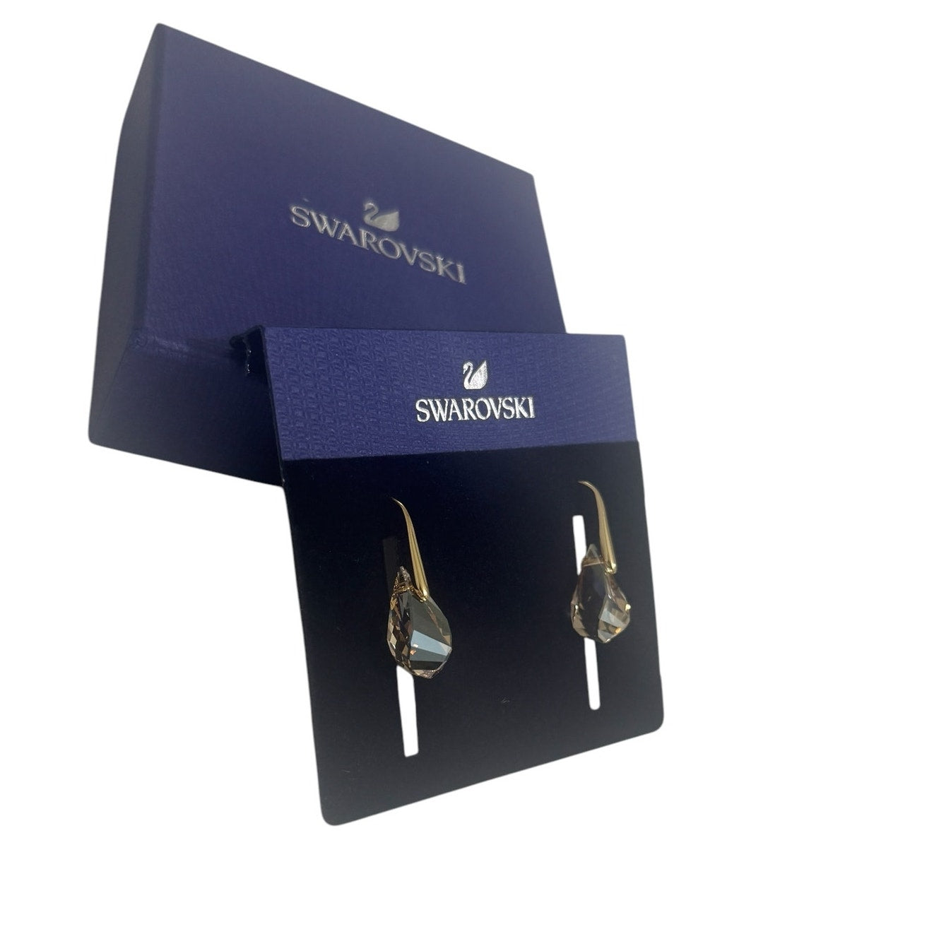Swarovski Energic drop earrings Brown, Gold-tone plated