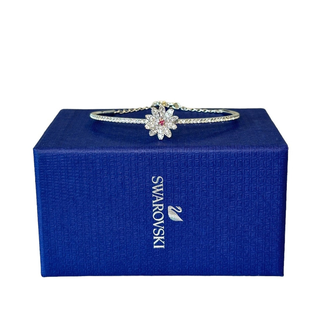 Swarovski Eternal Flower bangle Flower, Pink, Mixed metal finish Bracelet