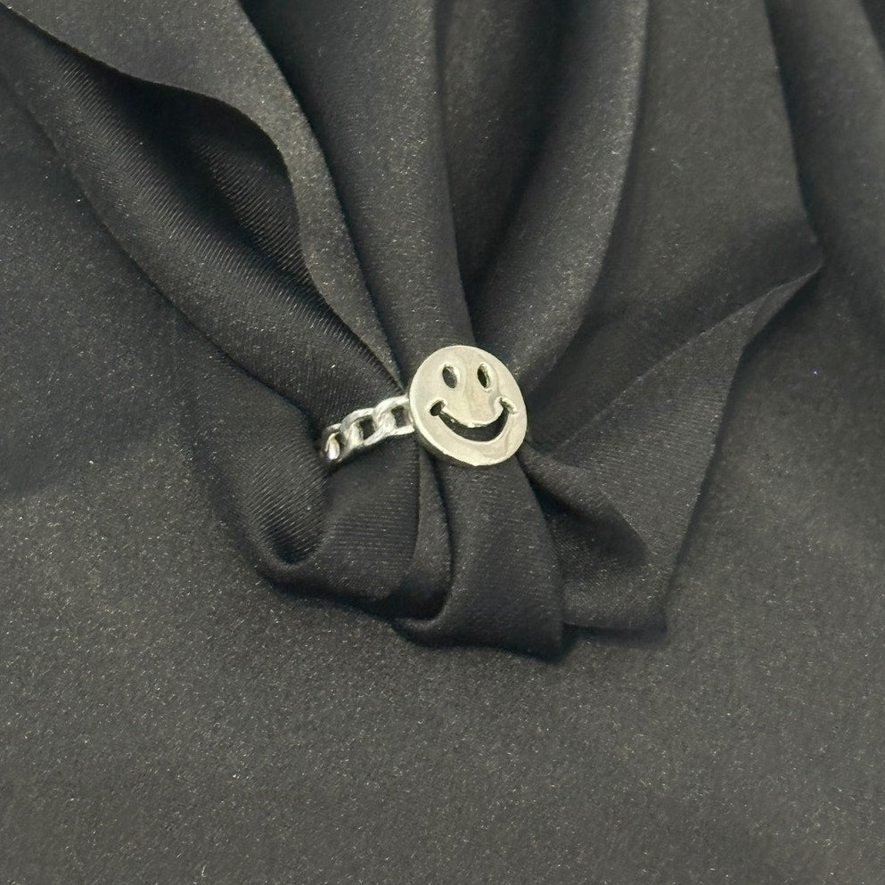 Happy face Emoji Ring Positive Minimalist Jewelry Smile Ring for Women 8