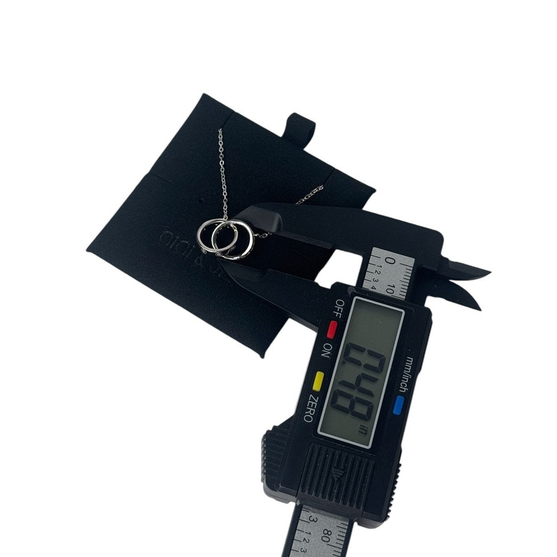 Unbreakable Bond two ring Interlocking Circle Silver Necklace