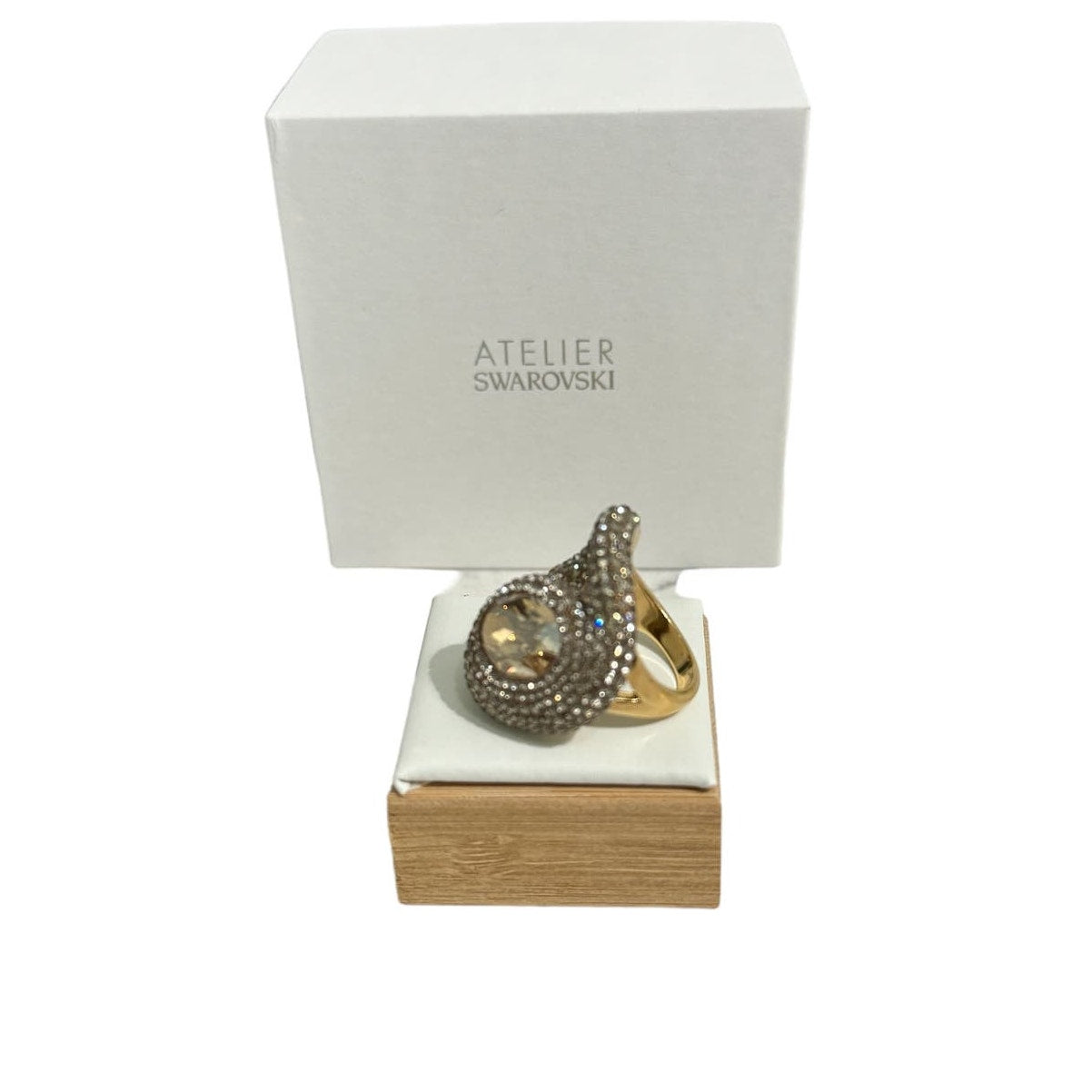 Swarovski Atelier Tigris ring white gold plated 52 /6 GRAY/CRY/GOS