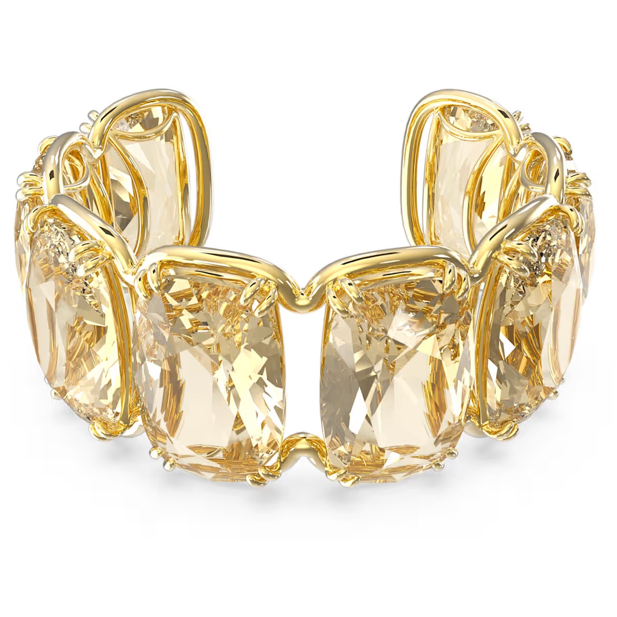 Swarovski Harmonia cuff Oversized floating crystals, Gold tone small
