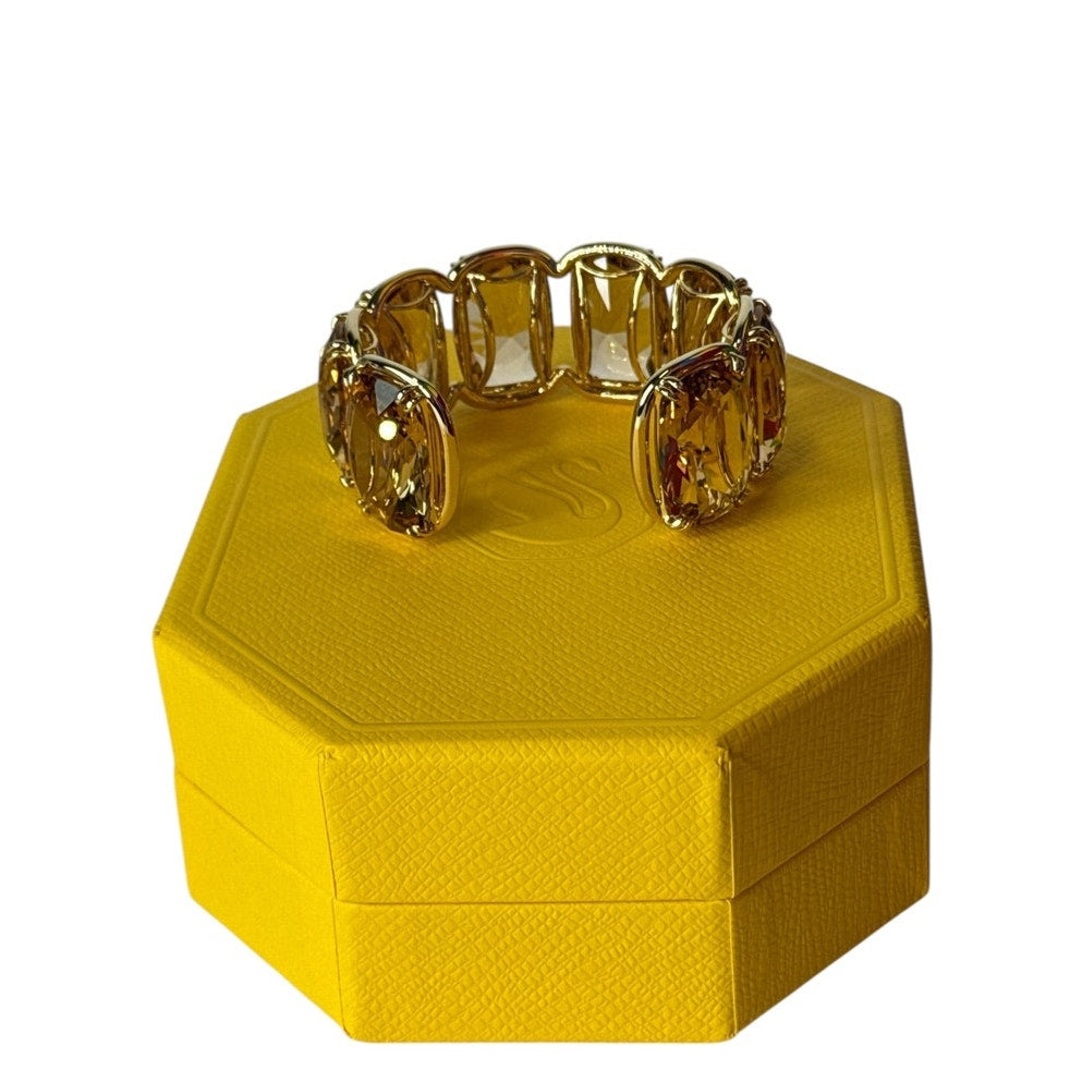 Swarovski Harmonia cuff Oversized floating crystals, Gold tone small
