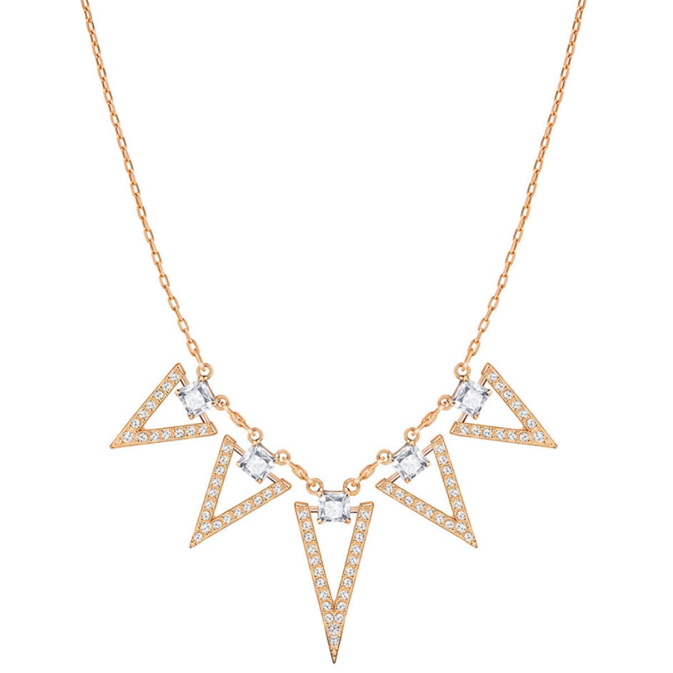 SWAROVSKI Funk Rose Gold Tone Plated Chevron Necklace New