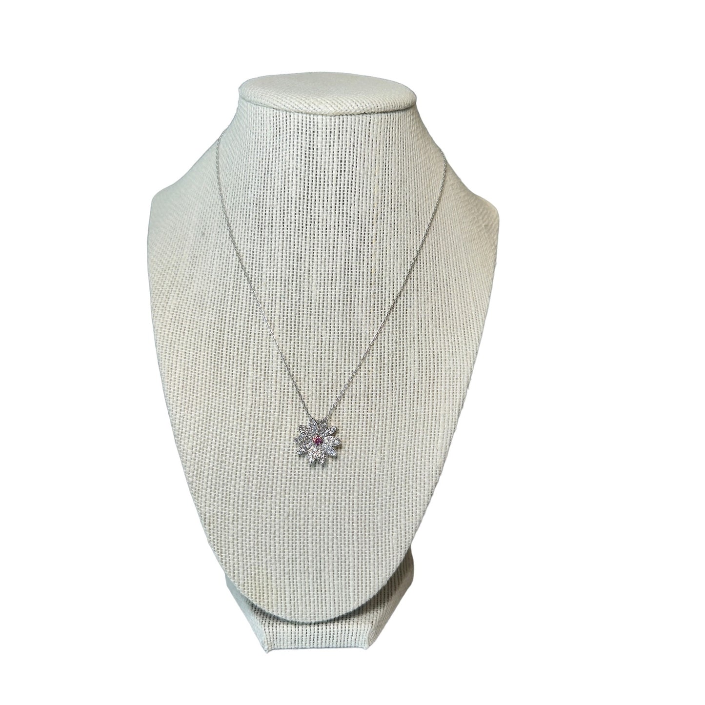 Swarovski Eternal Flower pendant Flower, Pink, Mixed metal finish