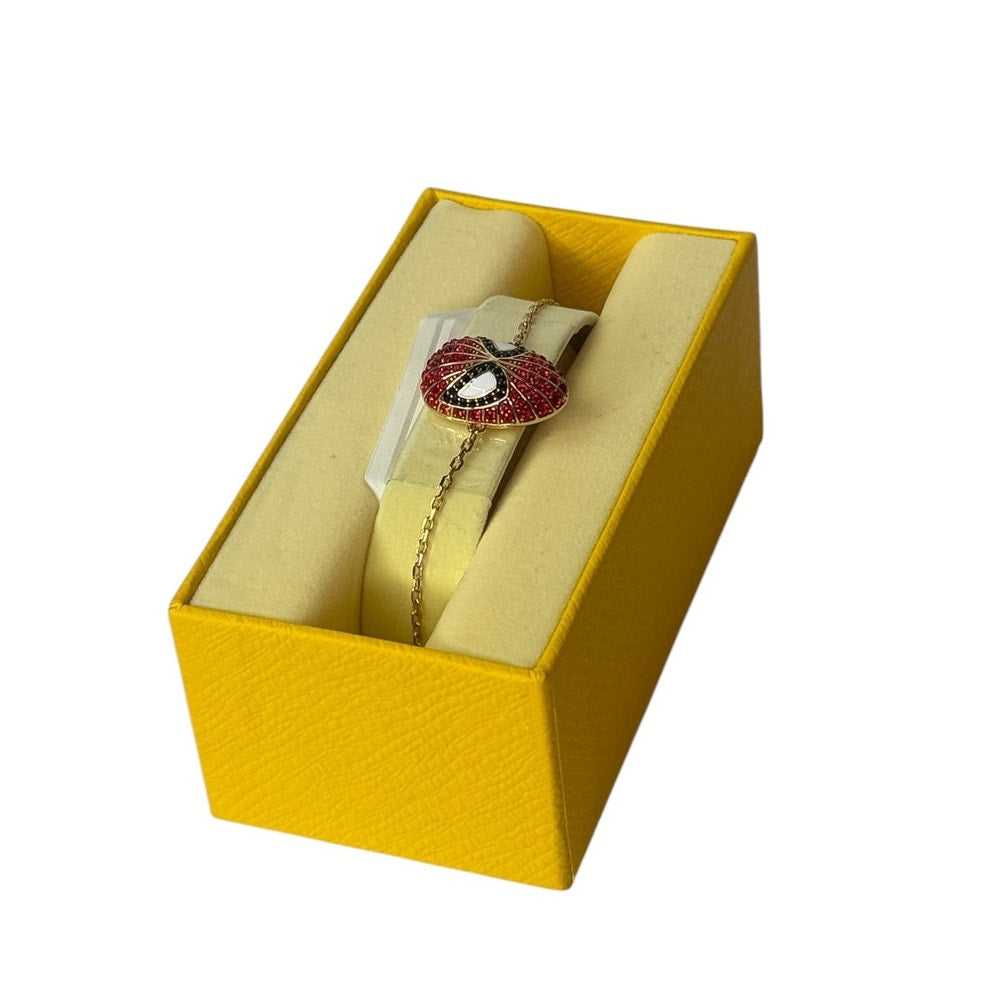 Swarovski Spider-Man Bracelet, Red Crystal, Gold-tone Finish M