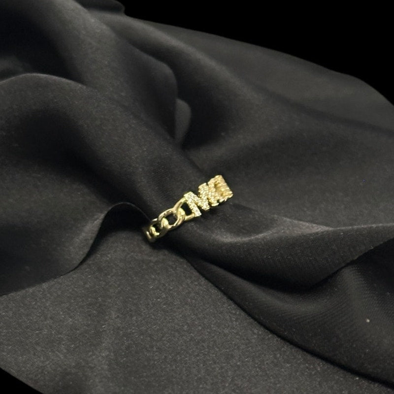 MOM Ring 925 Sterling Silver 14K Gold Plated Size 6