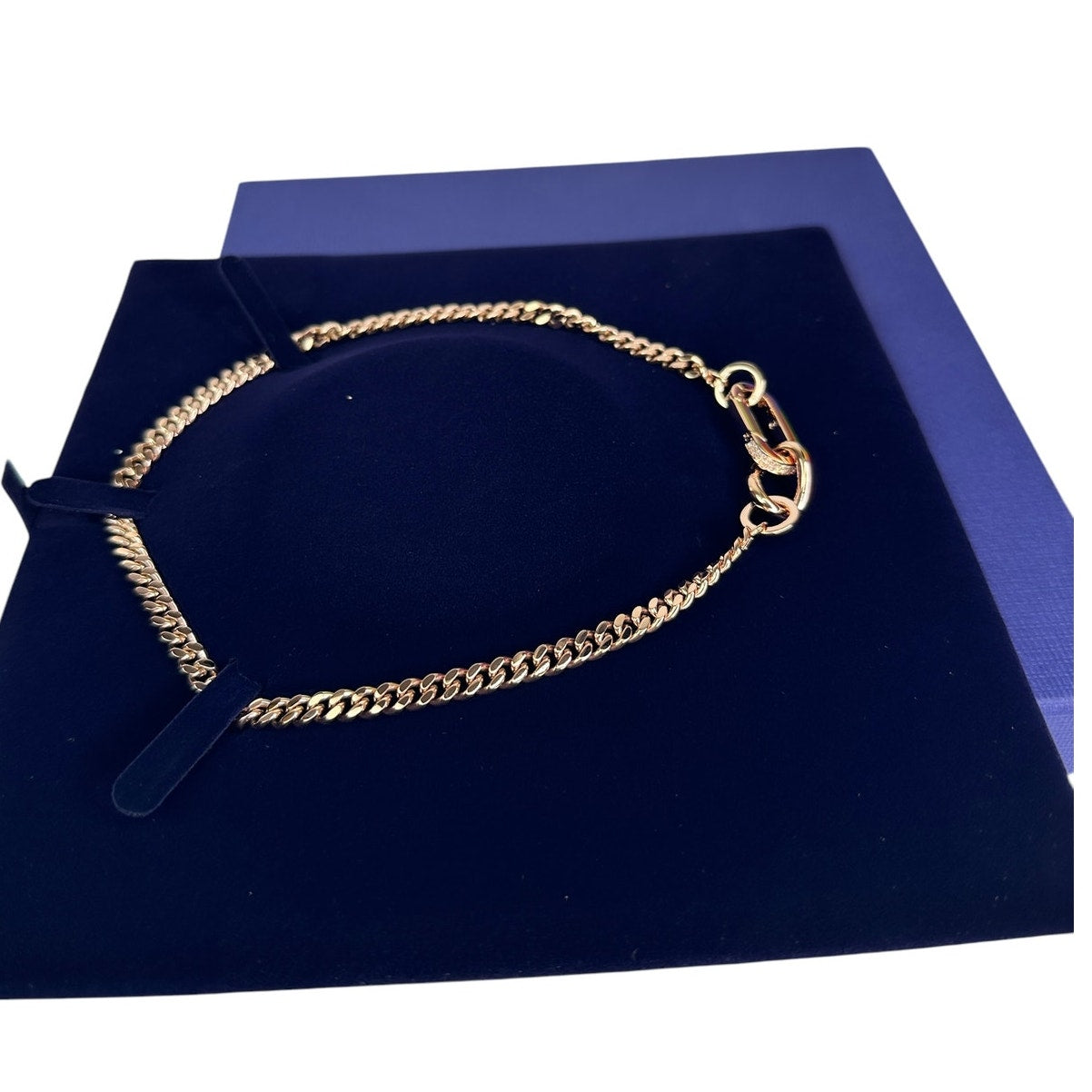 Swarovski Dextera necklace Pavé, Mixed links, White, Rose gold-tone plated Small
