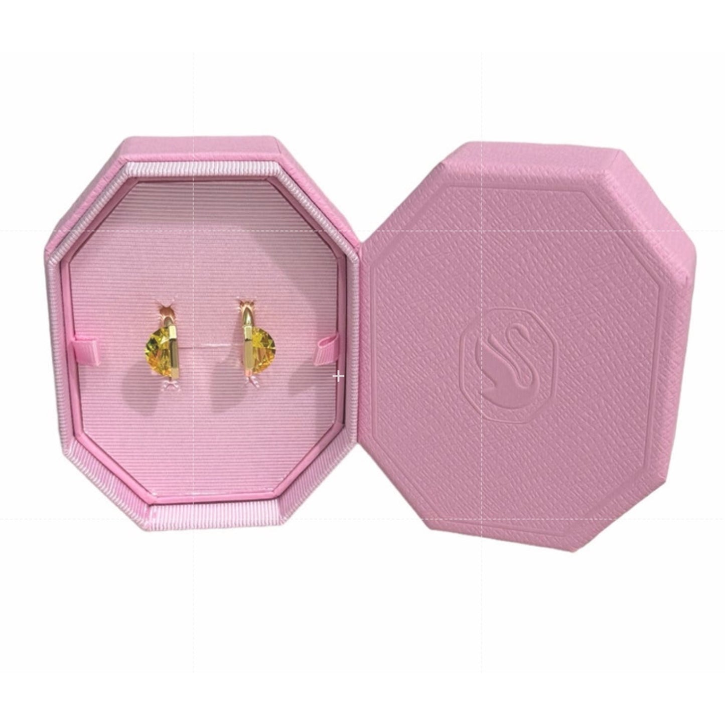 Swarovski Lucent ring Magnetic closure, Yellow, Gold-tone plated size 50/5