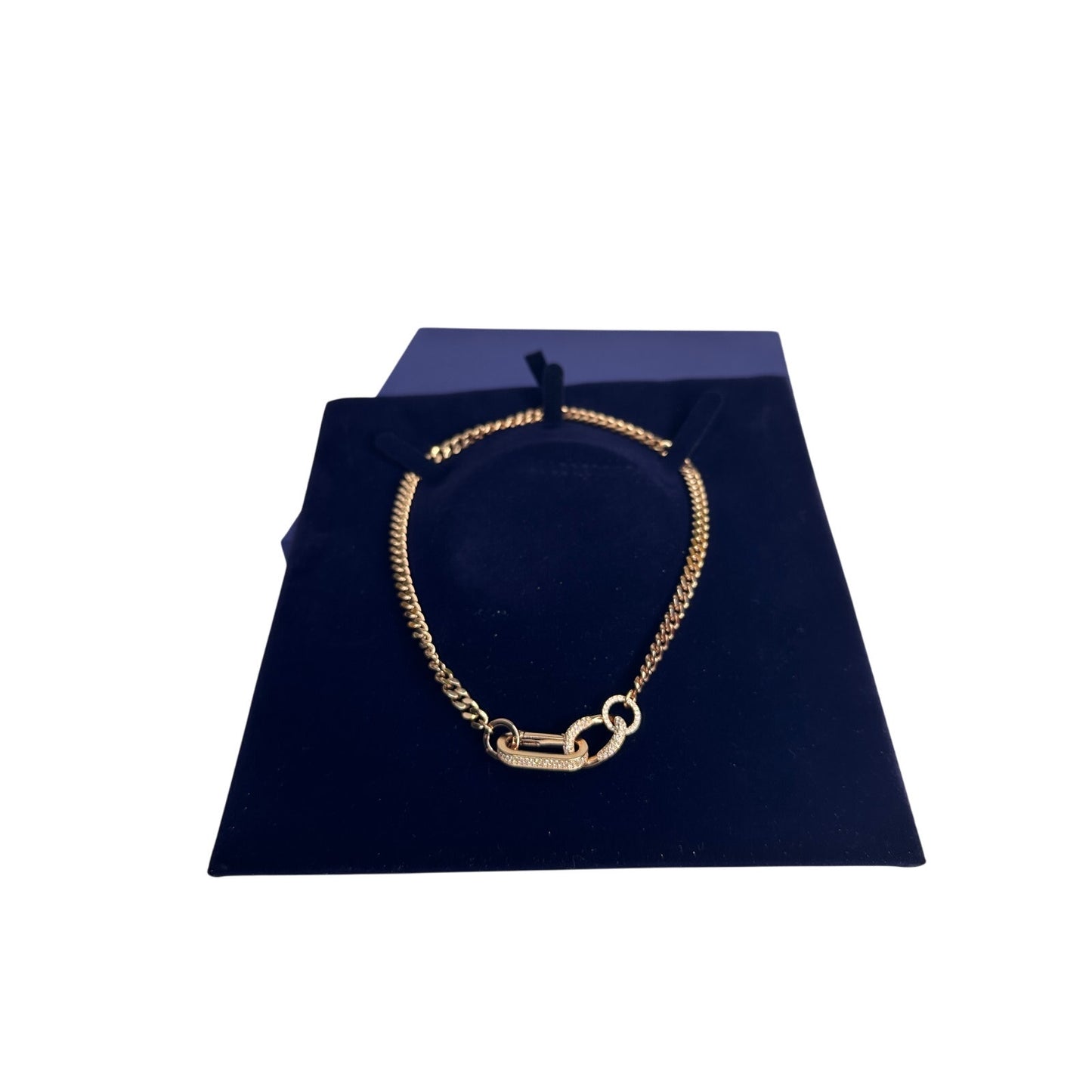 Swarovski Dextera necklace Pavé, Mixed links, White, Rose gold-tone plated Small