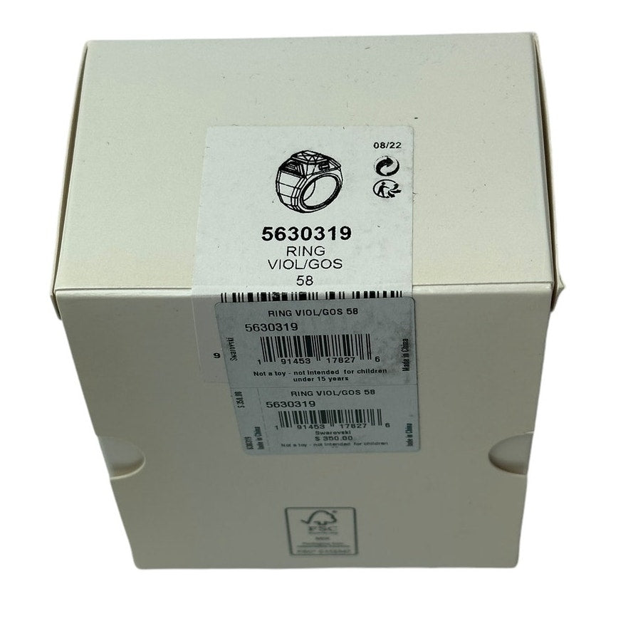 Swarovski Chroma cocktail ring Purple, Gold-tone plated Eur 58 / 8 USA