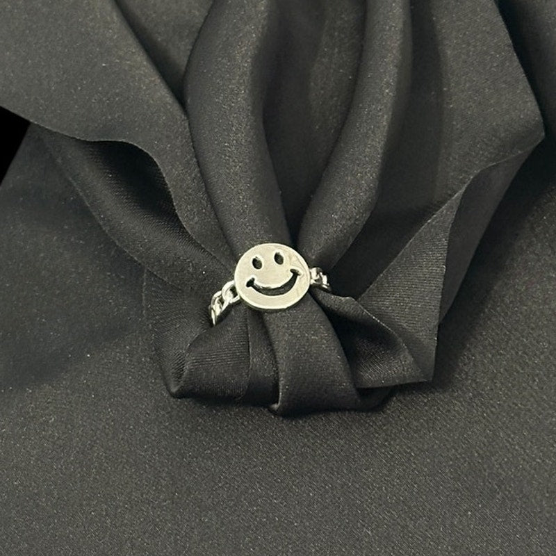 Happy face Emoji Ring Positive Minimalist Jewelry Smile Ring for Women 8