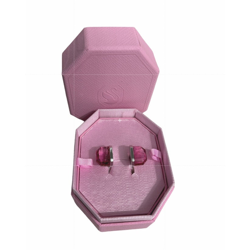 Swarovski Lucent ring Magnetic closure, Pink, Rhodium plated Size 58/8