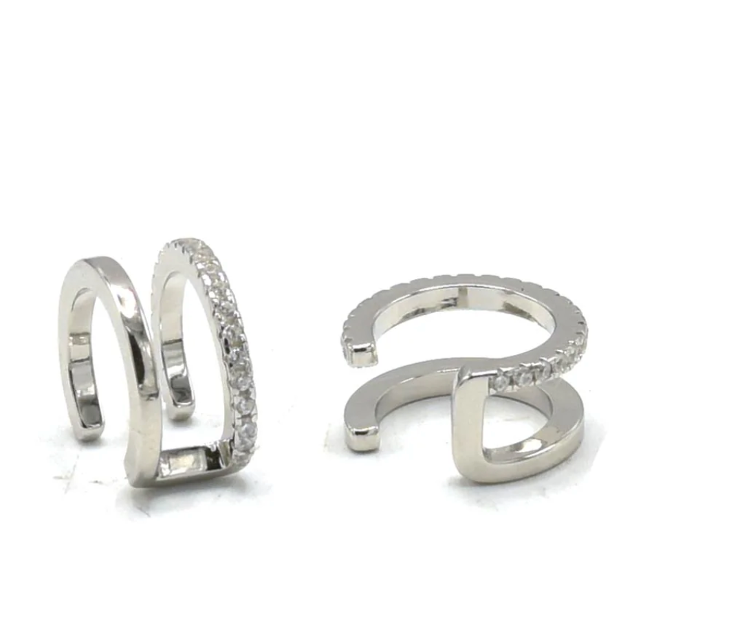 Double Ear Cuff 925 Sterling Silver Non-Piercing