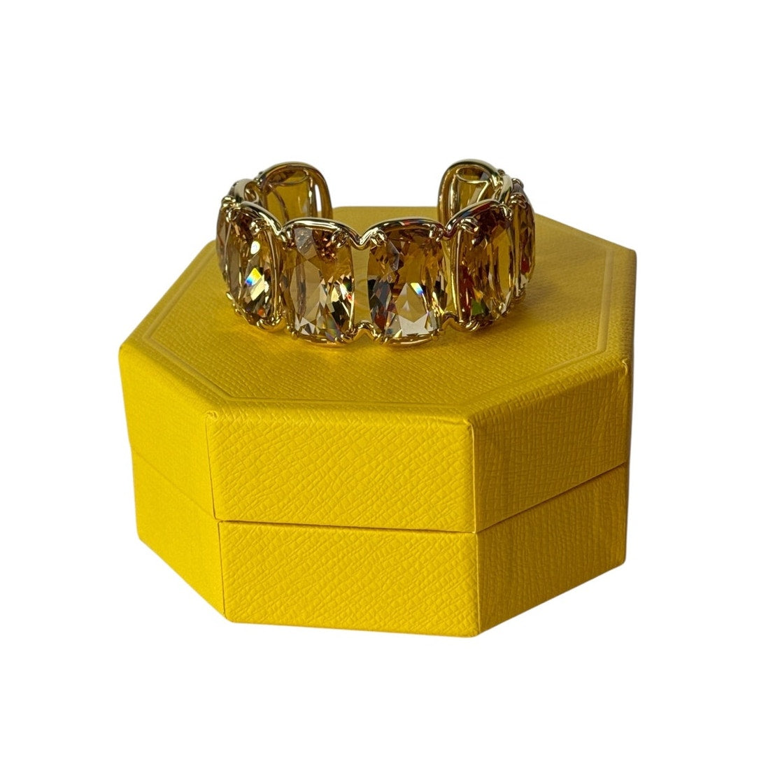 Swarovski Harmonia cuff Oversized floating crystals, Gold tone small