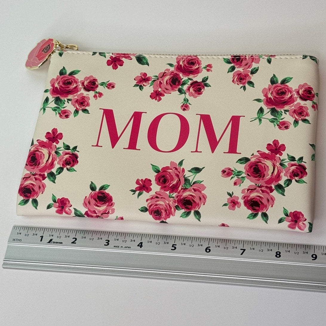MOM Cosmetic or Pencil Bag Roses Design