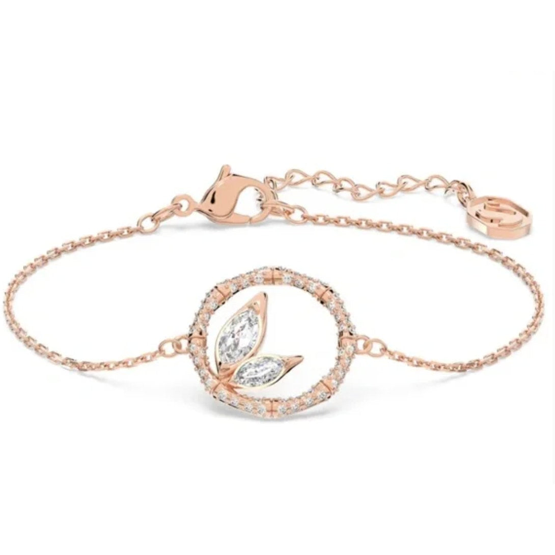 Swarovski Dellium bracelet Bamboo, White, Rose gold-tone plated