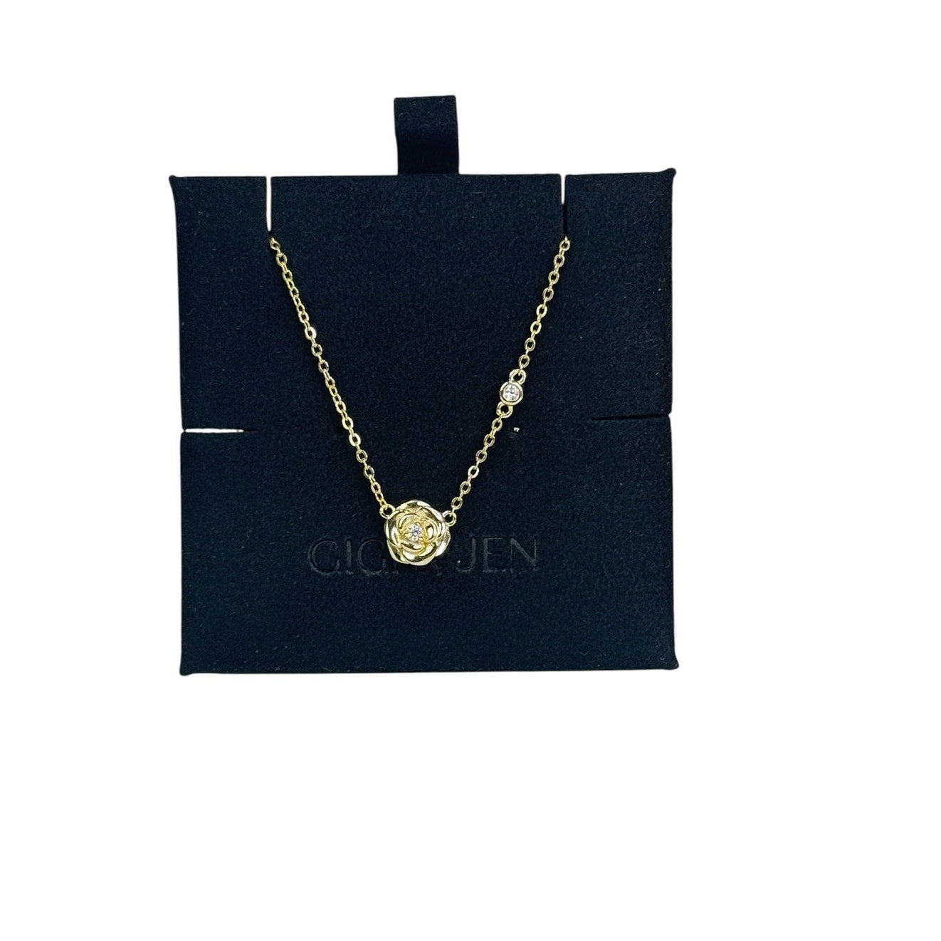 Rose Necklace Gold Tone