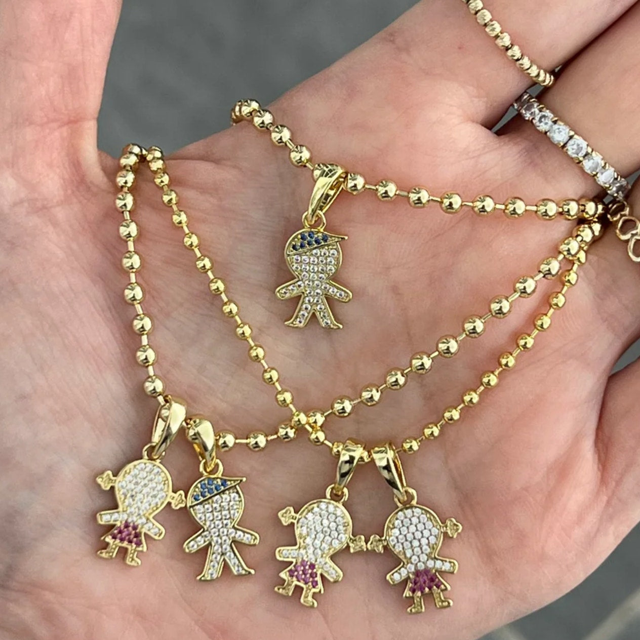 Boy Charm Necklace 18 K Gold plated Mother's Necklace