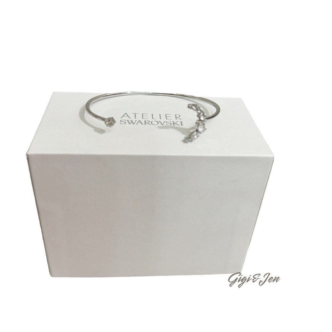 Swarovski Penélope Cruz Moonsun Cuff, White, Rhodium Plated