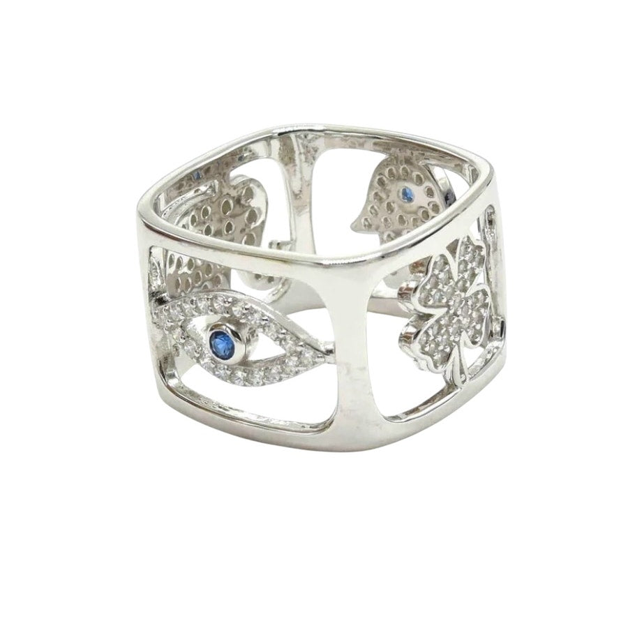 Lucky Charm Dice Ring for Her Color Silver size 6