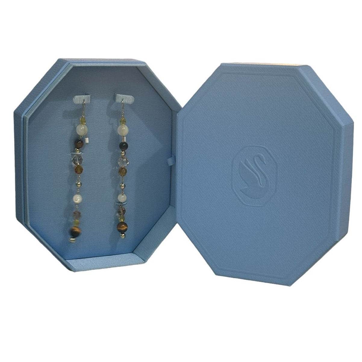 Swarovski Somnia drop earrings Extra long, Multicolored, Gold-tone plated