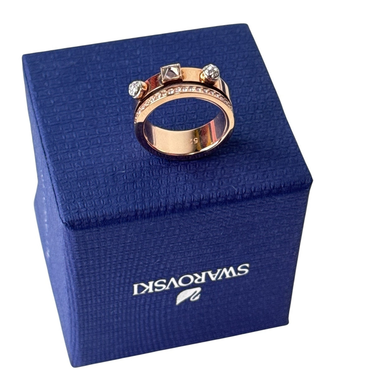 Swarovski Thrilling ring White, Rose gold-tone plated size 6