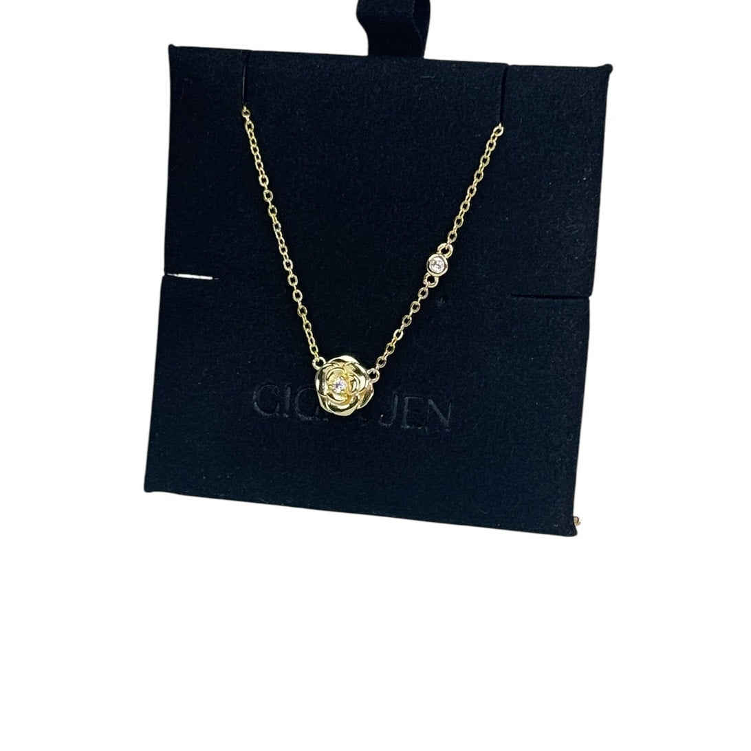 Rose Necklace Gold Tone